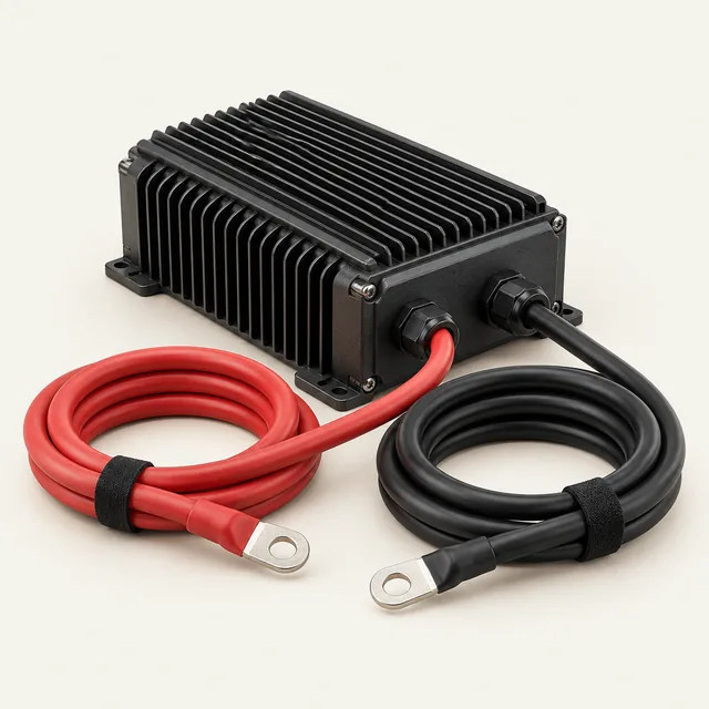AI-generated illustration of vehicle-to-station dc charger; representative equipment type, not a specific product