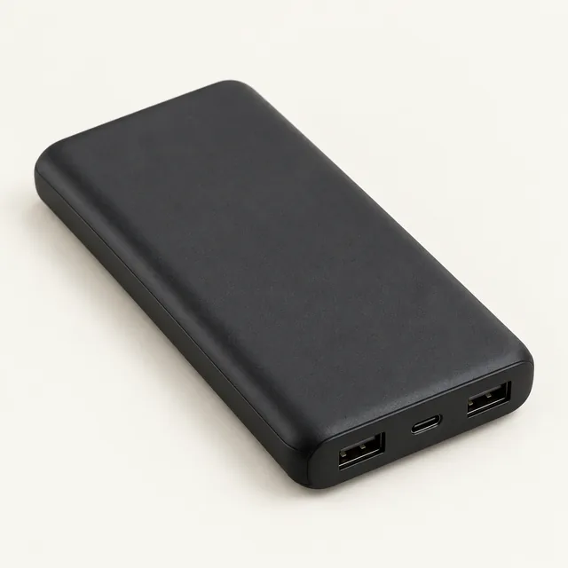 AI-generated illustration of compact usb power bank; representative equipment type, not a specific product