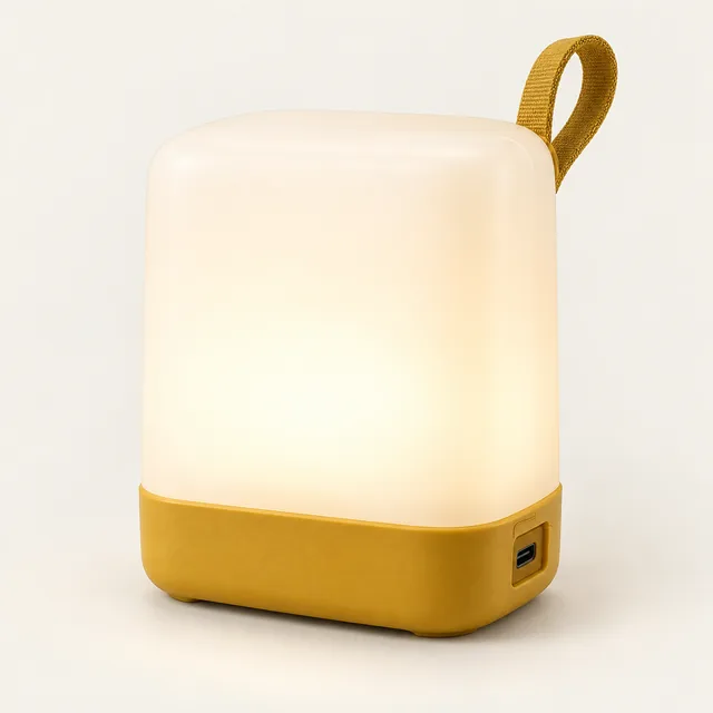 AI-generated illustration of rechargeable room lantern; representative equipment type, not a specific product