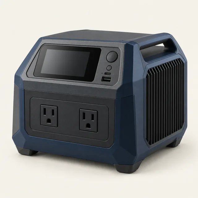 AI-generated illustration of medium-capacity power station; representative equipment type, not a specific product