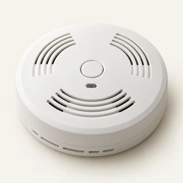 AI-generated illustration of battery smoke and co alarm; representative equipment type, not a specific product