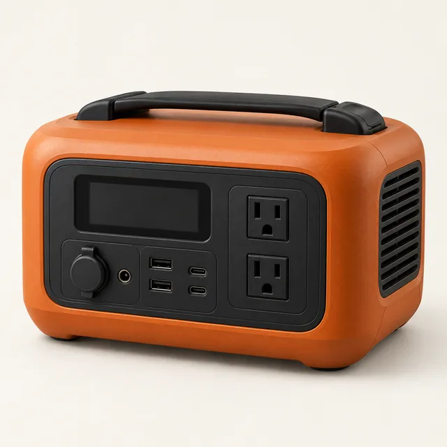 AI-generated illustration of portable power station; representative equipment type, not a specific product