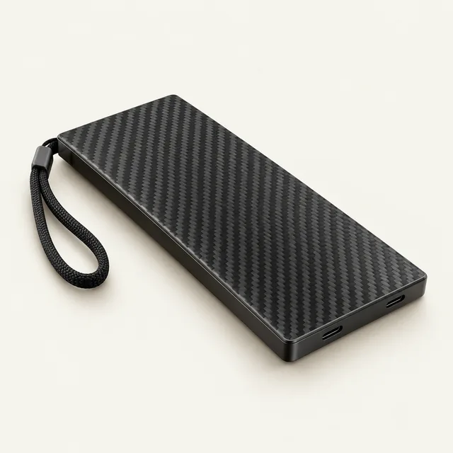AI-generated illustration of lightweight power bank; representative equipment type, not a specific product