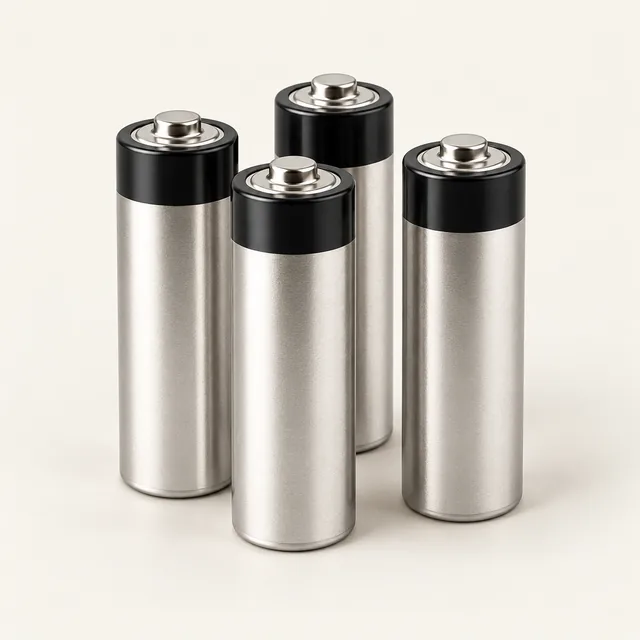 AI-generated illustration of disposable spare batteries; representative equipment type, not a specific product
