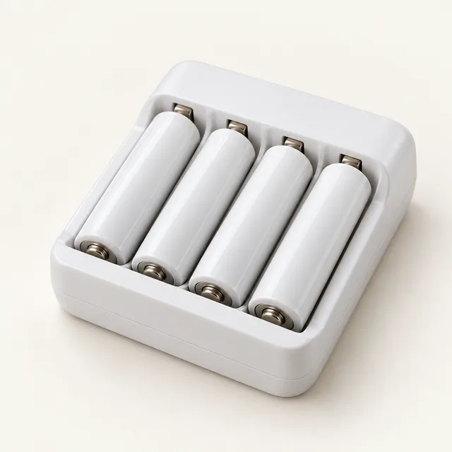 AI-generated illustration of aa / aaa battery charger; representative equipment type, not a specific product