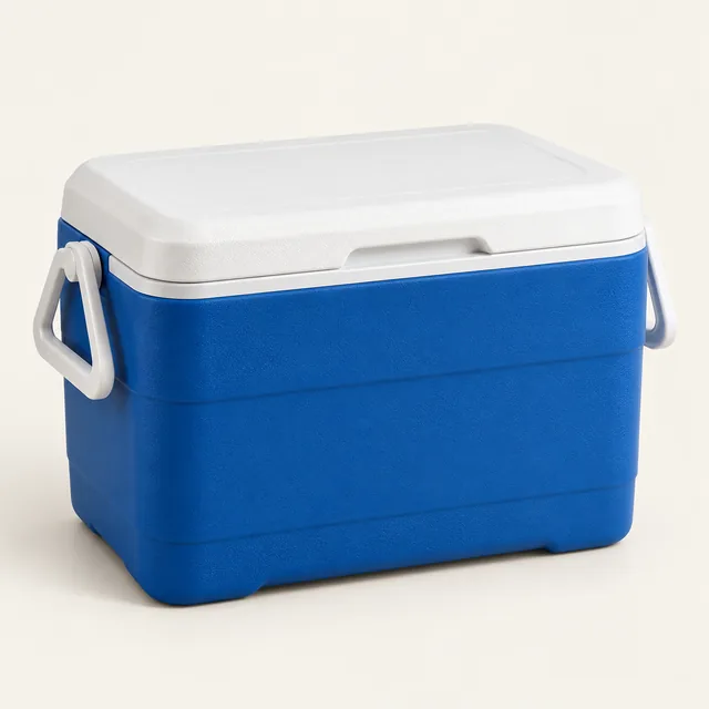 AI-generated illustration of hard-sided cooler; representative equipment type, not a specific product