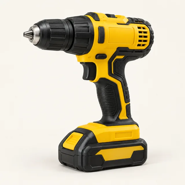 AI-generated illustration of cordless drill/driver kit; representative equipment type, not a specific product