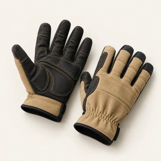 AI-generated illustration of general work gloves; representative equipment type, not a specific product