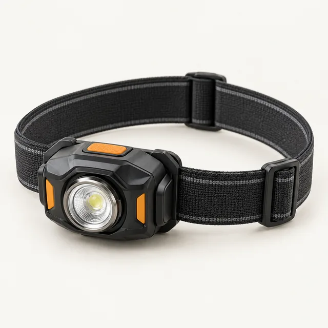 AI-generated illustration of led headlamp; representative equipment type, not a specific product