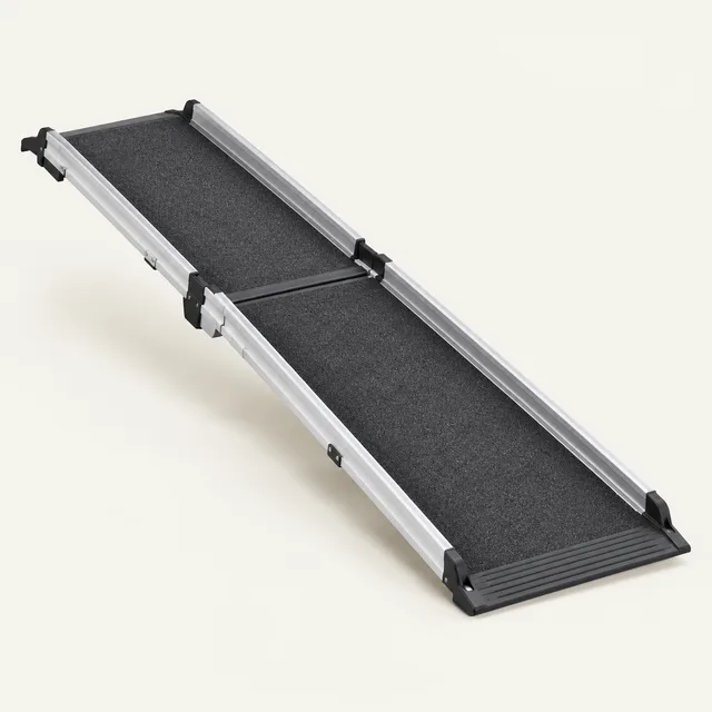 AI-generated illustration of vehicle access ramp for dogs; representative equipment type, not a specific product