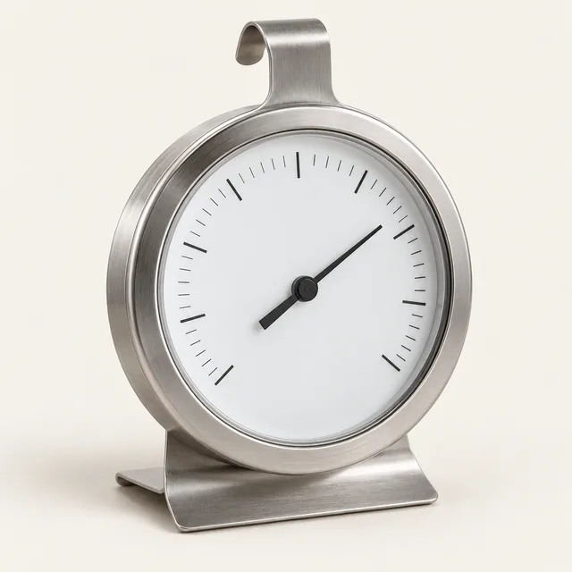 AI-generated illustration of appliance thermometer; representative equipment type, not a specific product