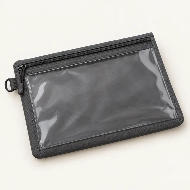 AI-generated illustration of small protective wallet; representative equipment type, not a specific product