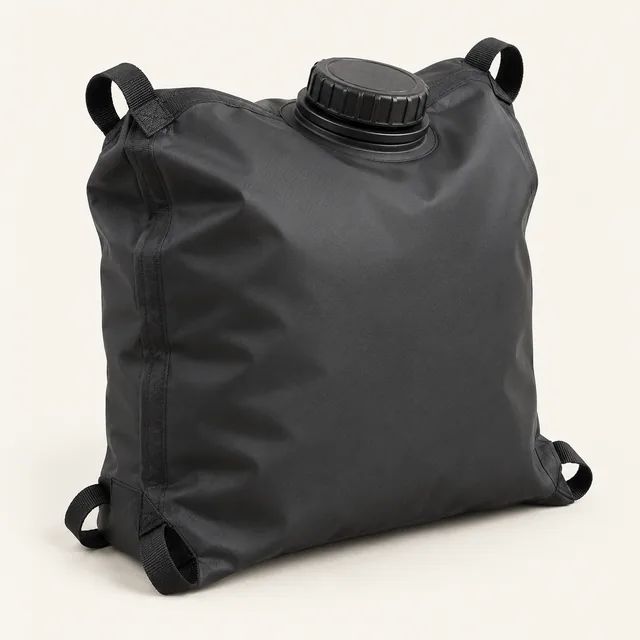 AI-generated illustration of durable collapsible water reservoir; representative equipment type, not a specific product
